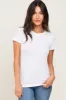 White Basic Crew Neck Tee sold by Pinkblush
