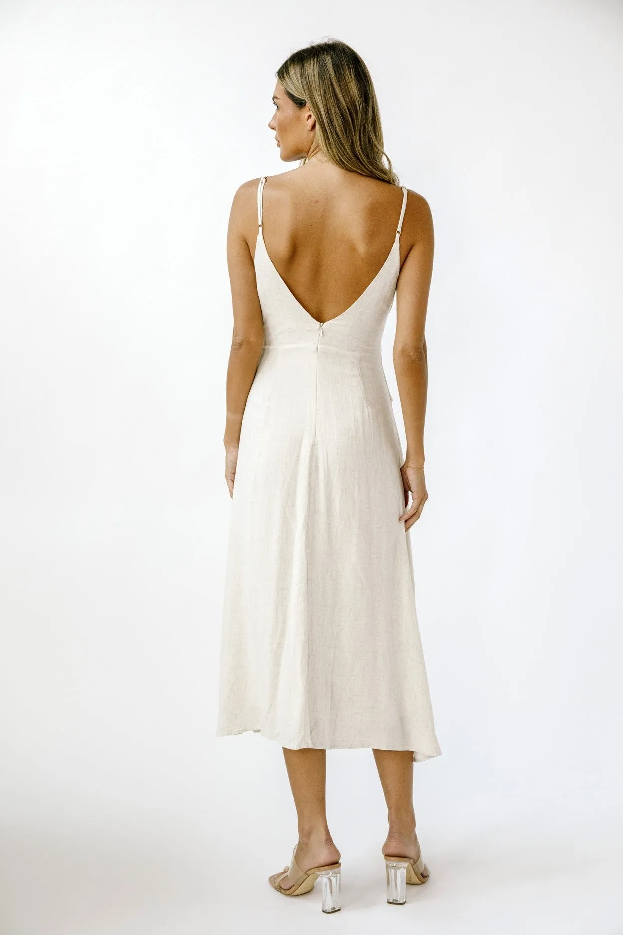 Light Sand Monochromatic Heathered A-Line Dress sold by Pinkblush product image thumbnail 5