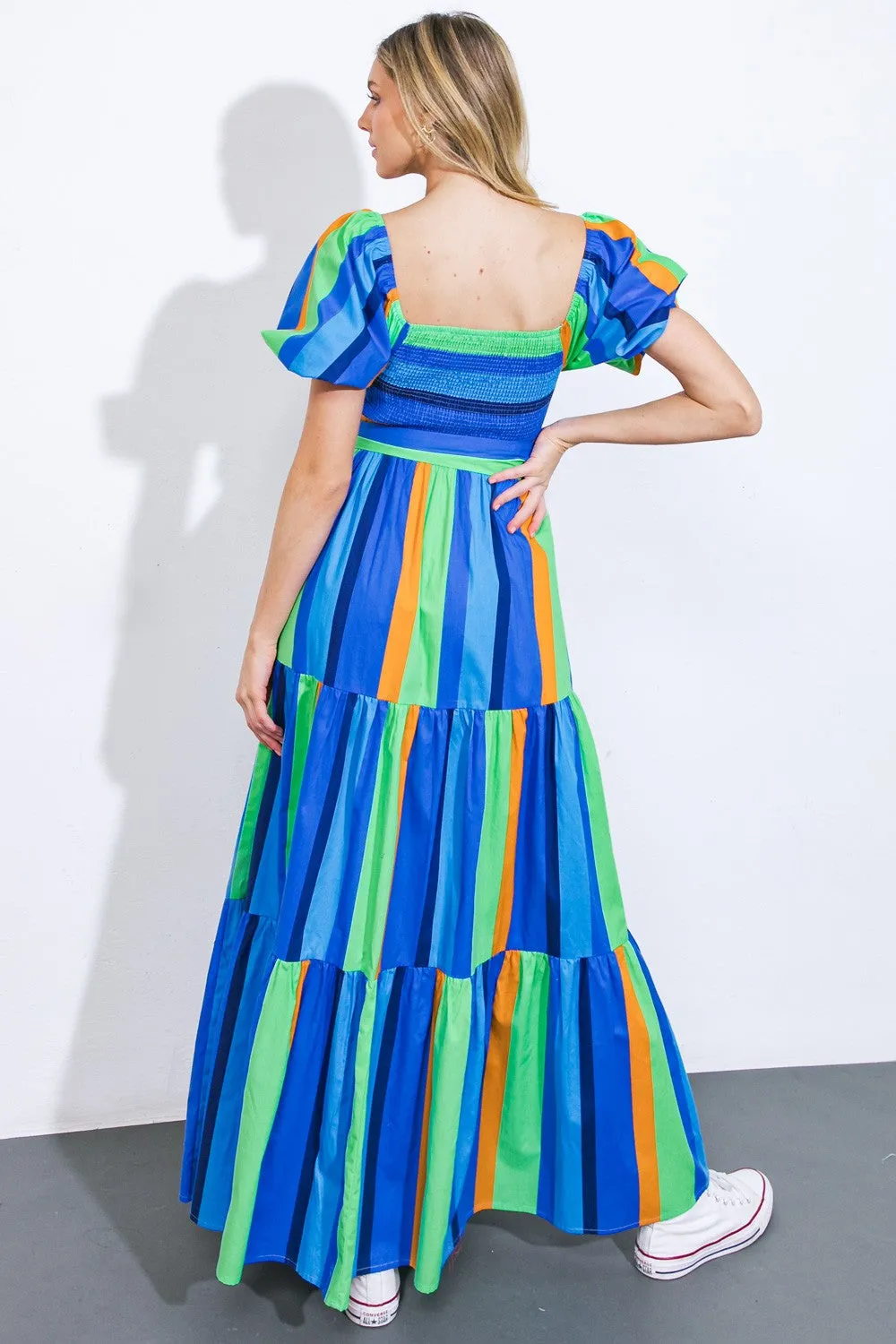 Blue Multi Stripe Maxi Dress sold by Pinkblush product image thumbnail 3
