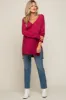 Magenta Oversized Knit Side Slit Maternity Top sold by Pinkblush