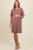 Mauve Rhinestone Mineral Washed Maternity T-Shirt Dress sold by Pinkblush