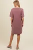 Mauve Rhinestone Mineral Washed Maternity T-Shirt Dress sold by Pinkblush