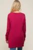 Magenta Oversized Knit Side Slit Maternity Top sold by Pinkblush