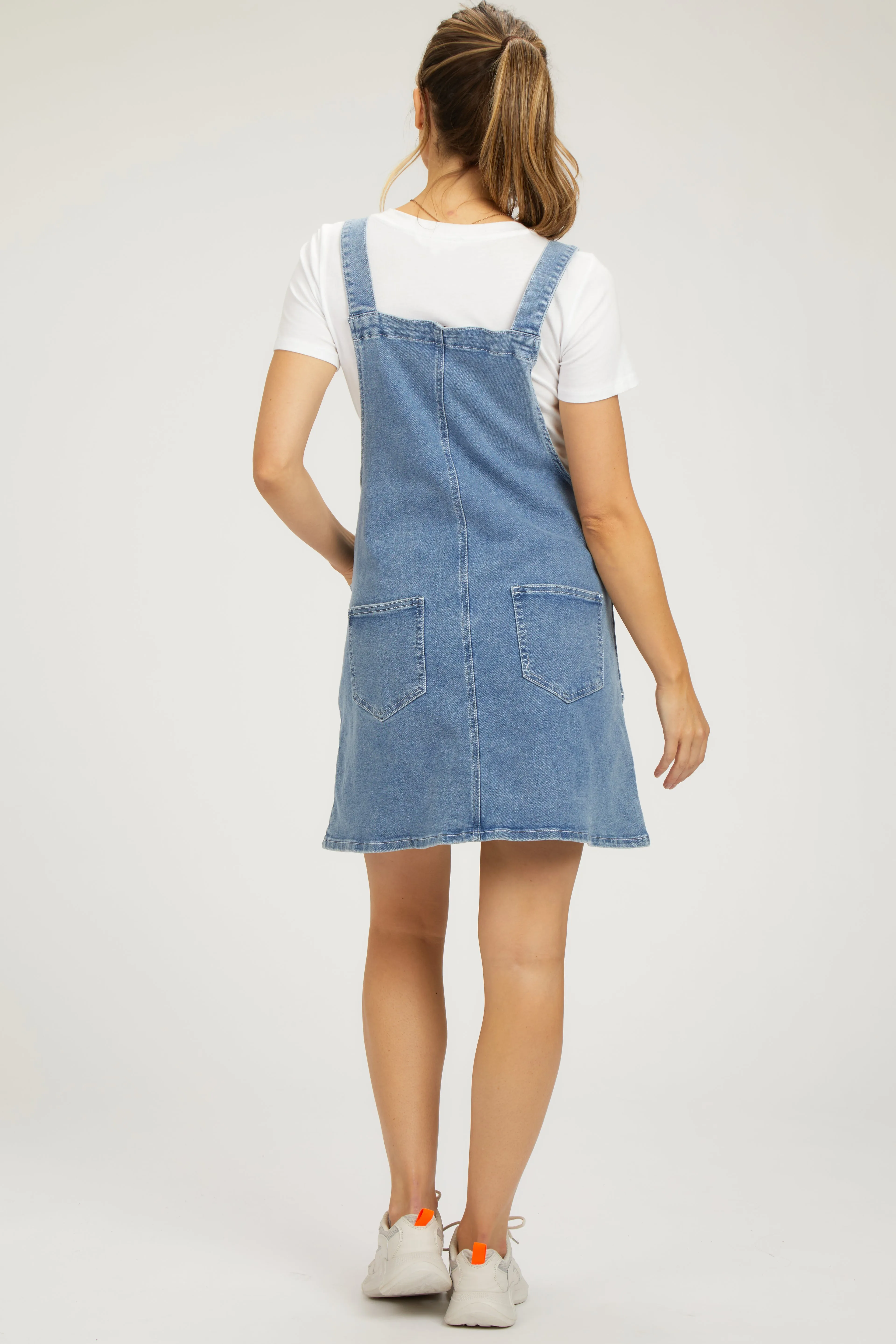 Navy Denim Maternity Overall Dress sold by Pinkblush product image thumbnail 4