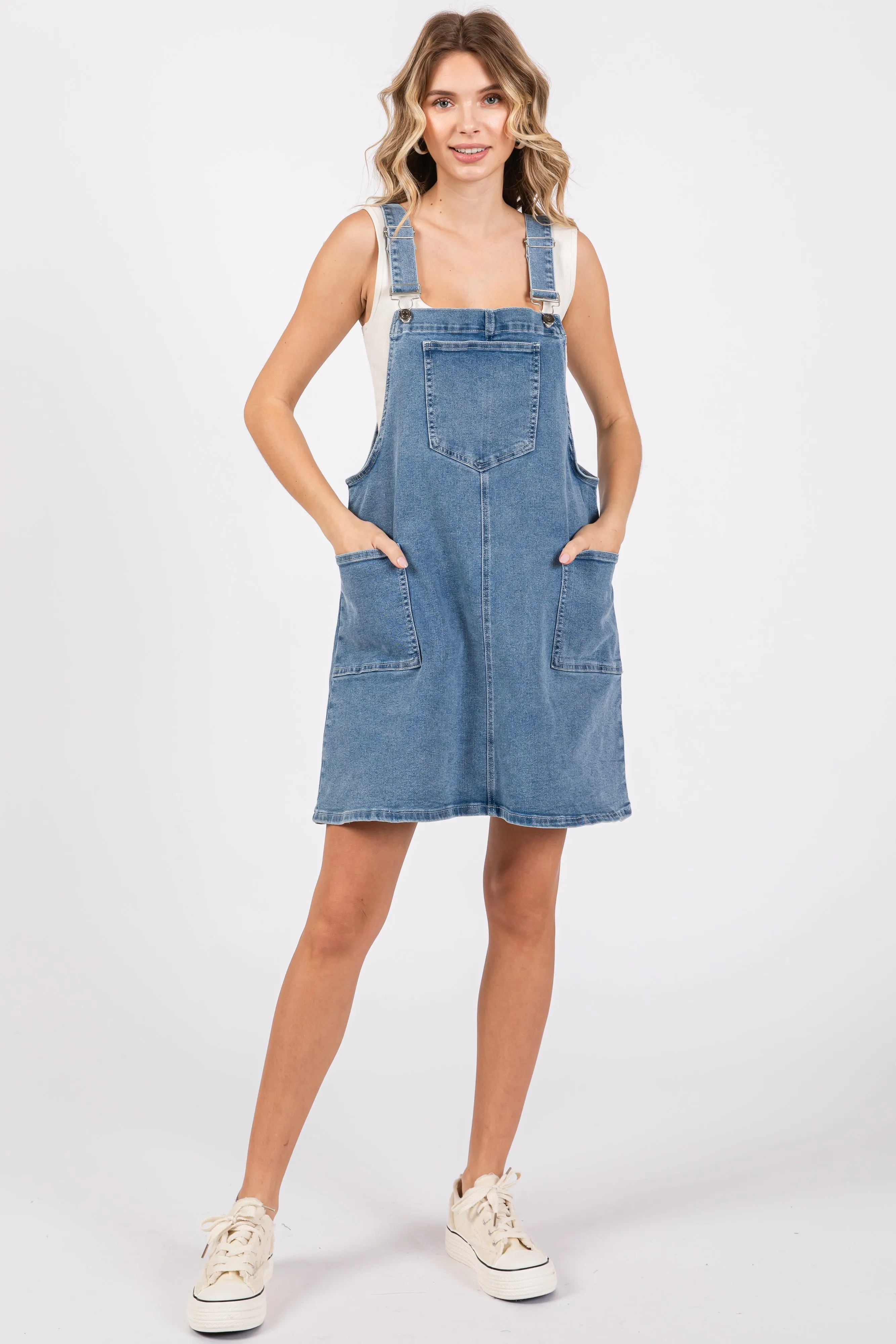 Navy Denim Maternity Overall Dress sold by Pinkblush product image thumbnail 5