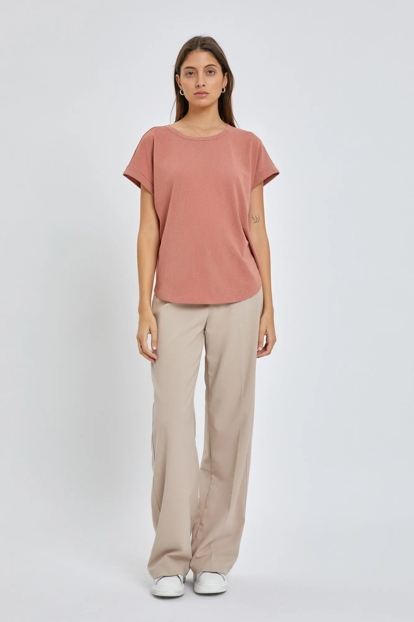 Rust Short Dolman Sleeve Top sold by Pinkblush product image thumbnail 4