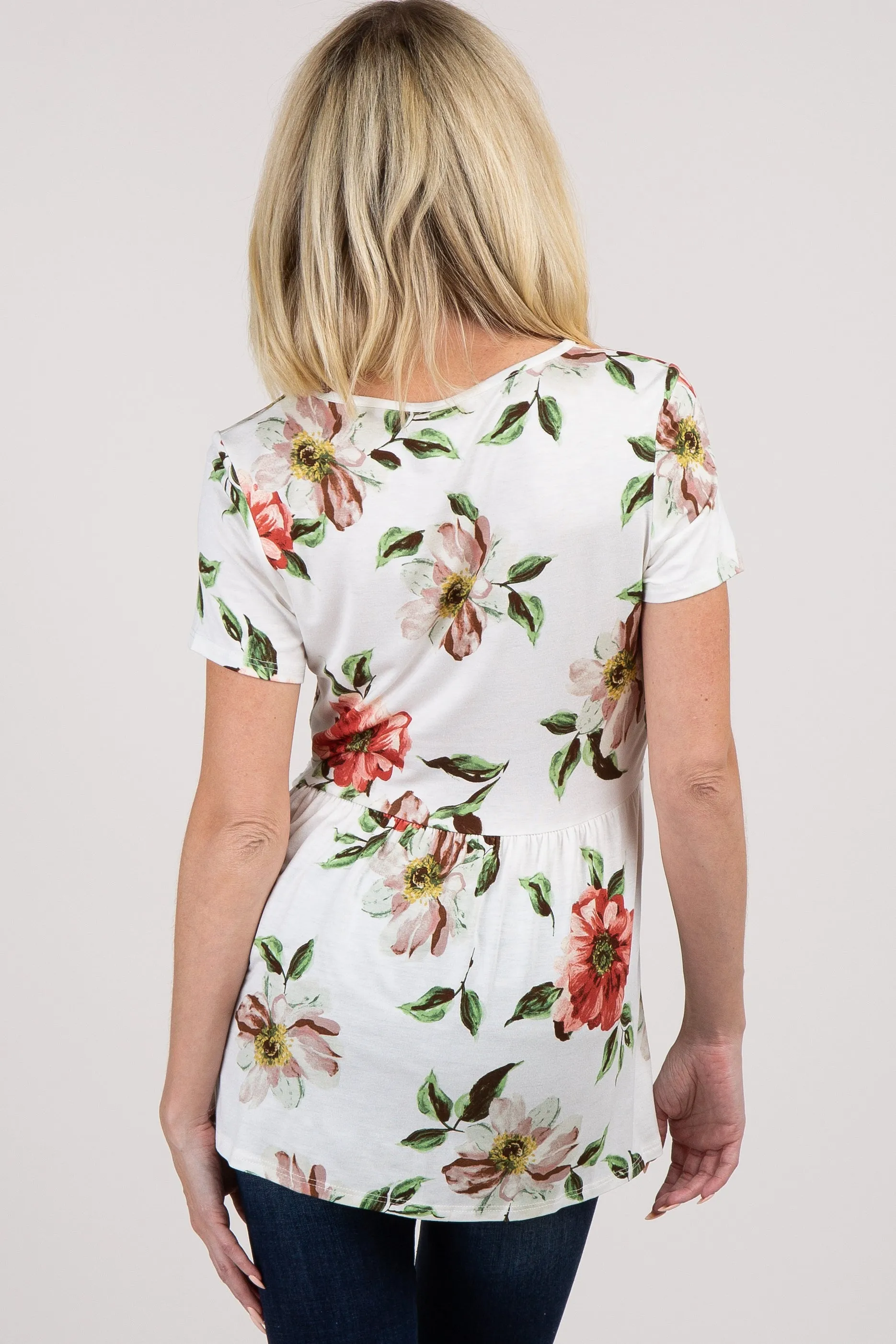 PinkBlush White Floral Crochet Peplum Top sold by Pinkblush product image thumbnail 3