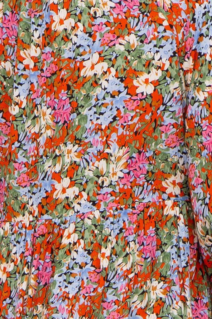 Rust Floral Tiered Maternity Dress sold by Pinkblush product image thumbnail 5