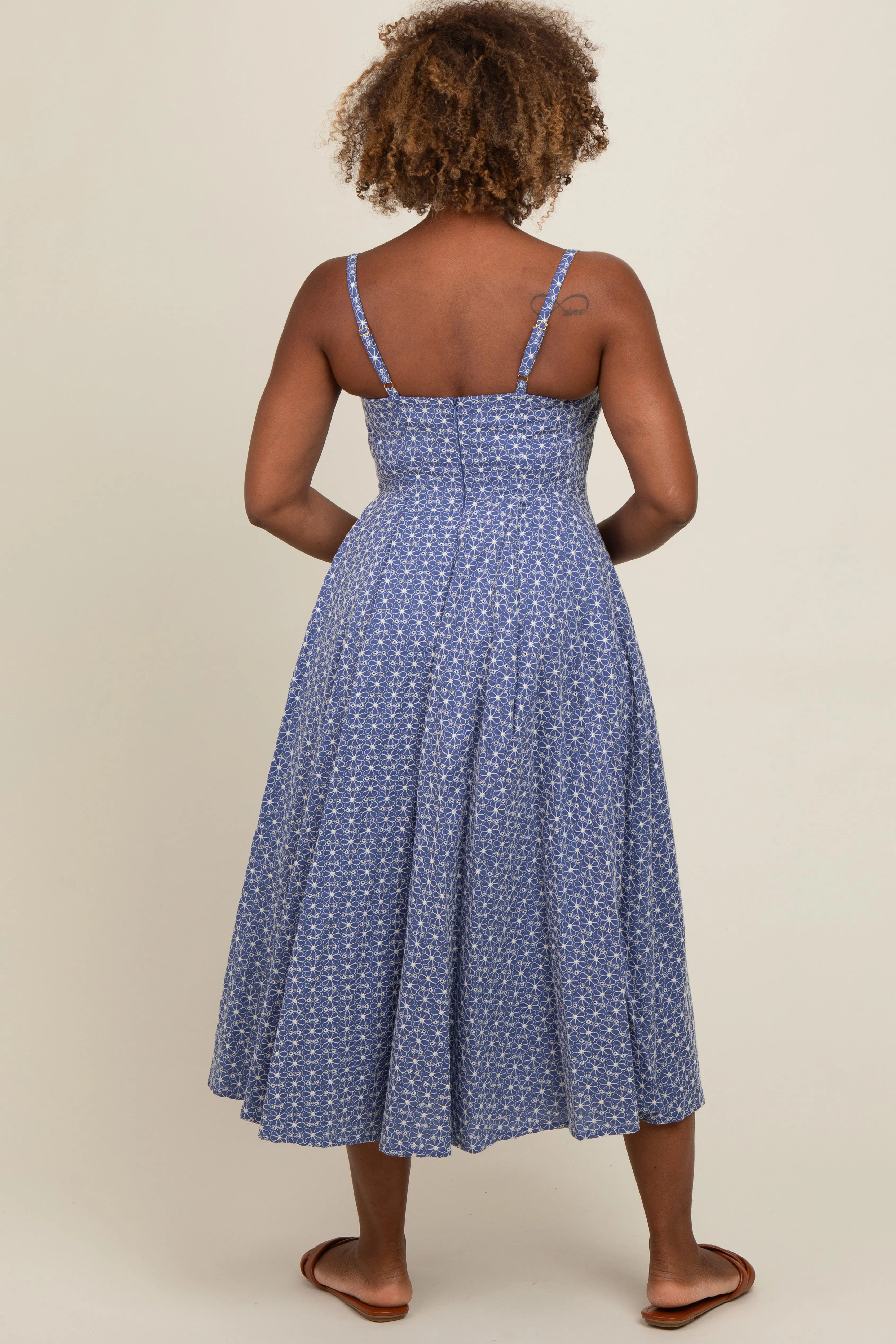 Periwinkle Floral Embroidered Maxi Dress sold by Pinkblush product image thumbnail 2
