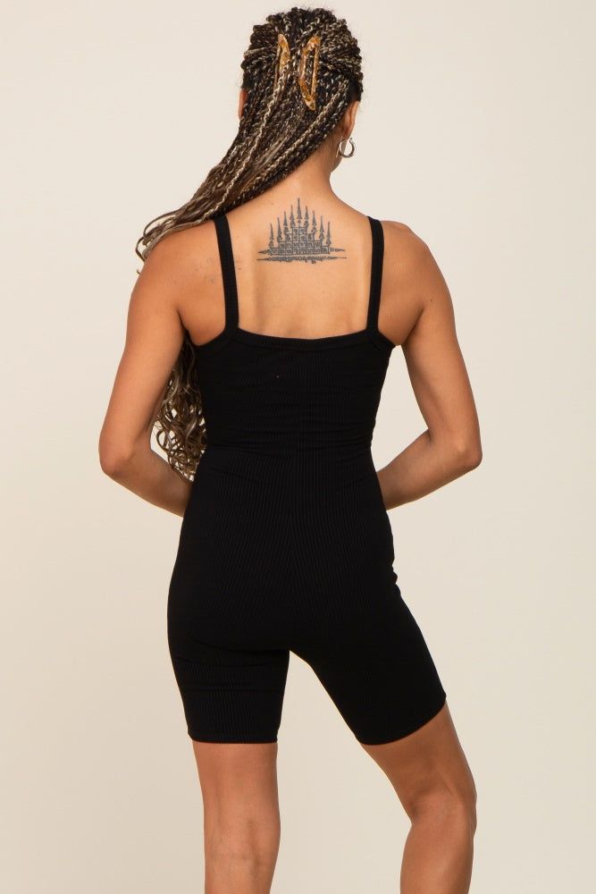 Black Ribbed Bodycon Romper sold by Pinkblush product image thumbnail 3