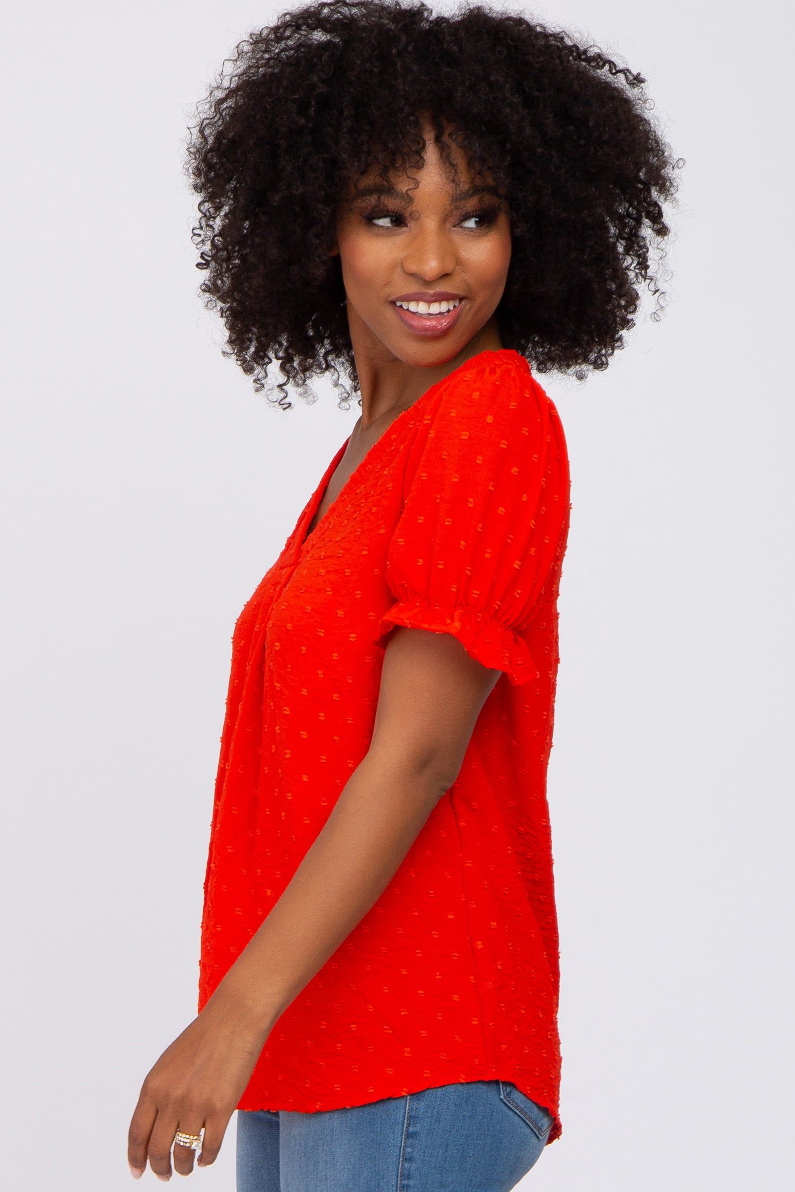 Red Swiss Dot Blouse sold by Pinkblush product image thumbnail 2