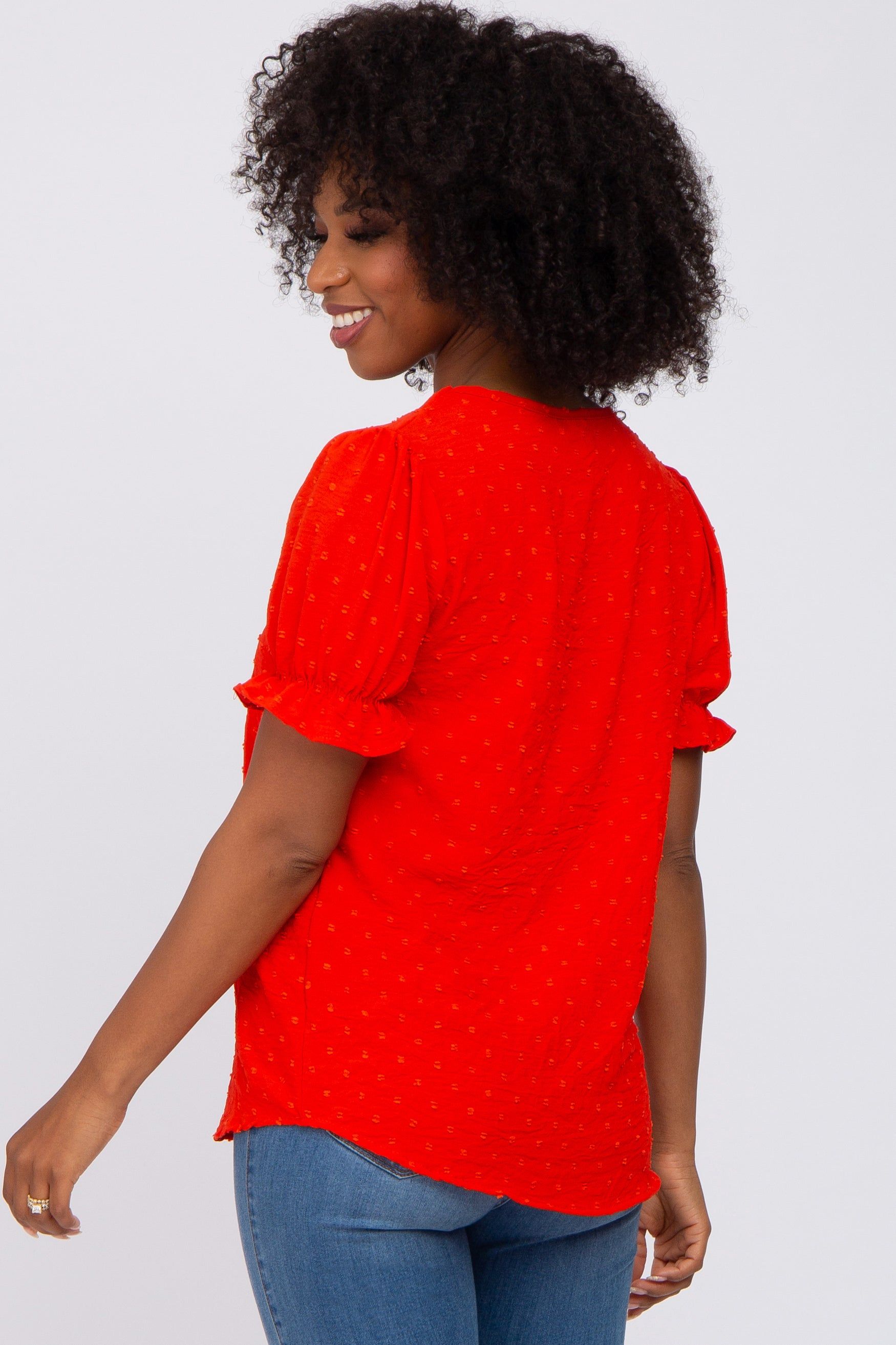 Red Swiss Dot Blouse sold by Pinkblush product image thumbnail 3