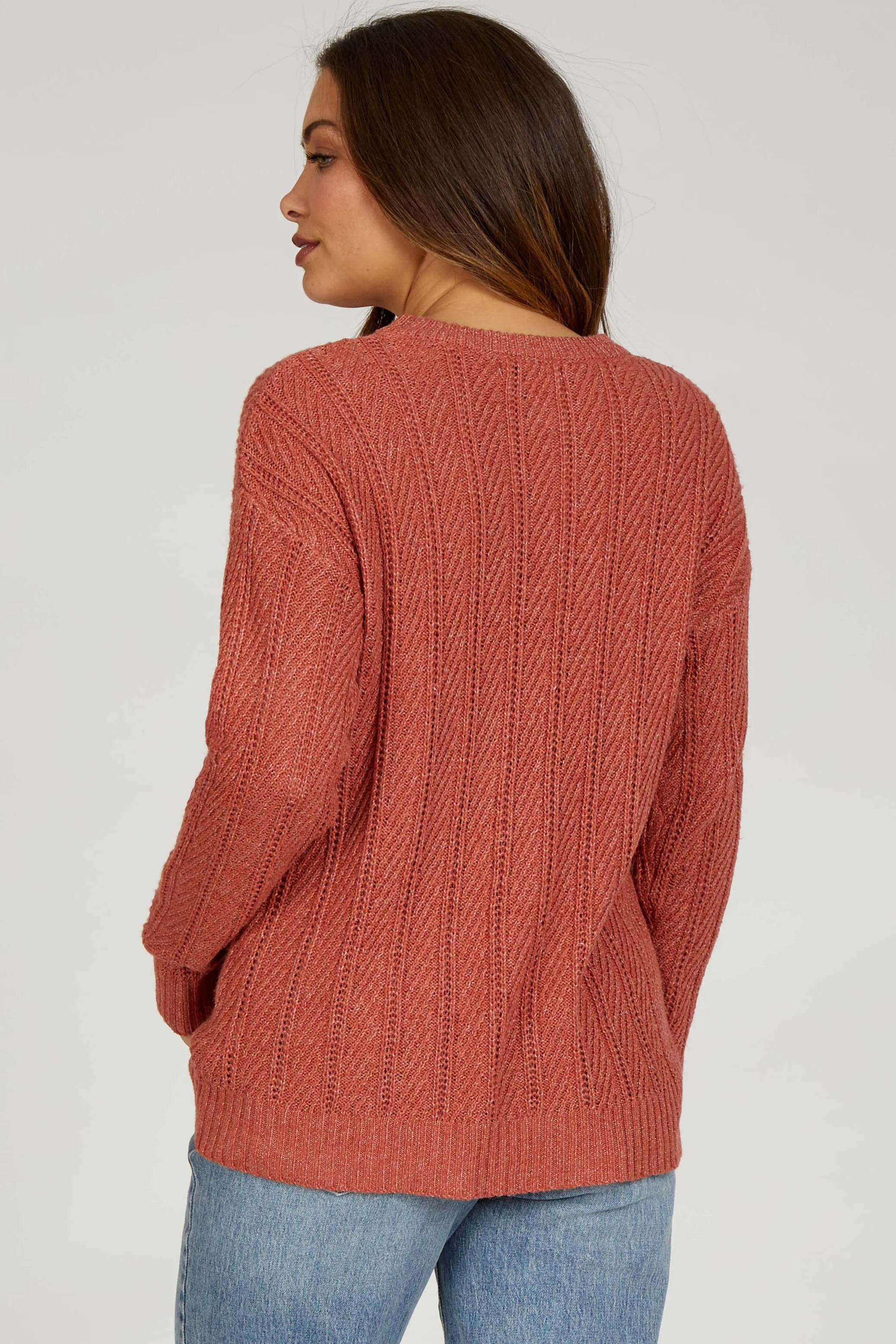 Rust Pattern Knit Maternity Sweater sold by Pinkblush product image thumbnail 3