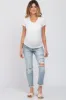 White Basic Short Sleeve Maternity Fitted Top sold by Pinkblush