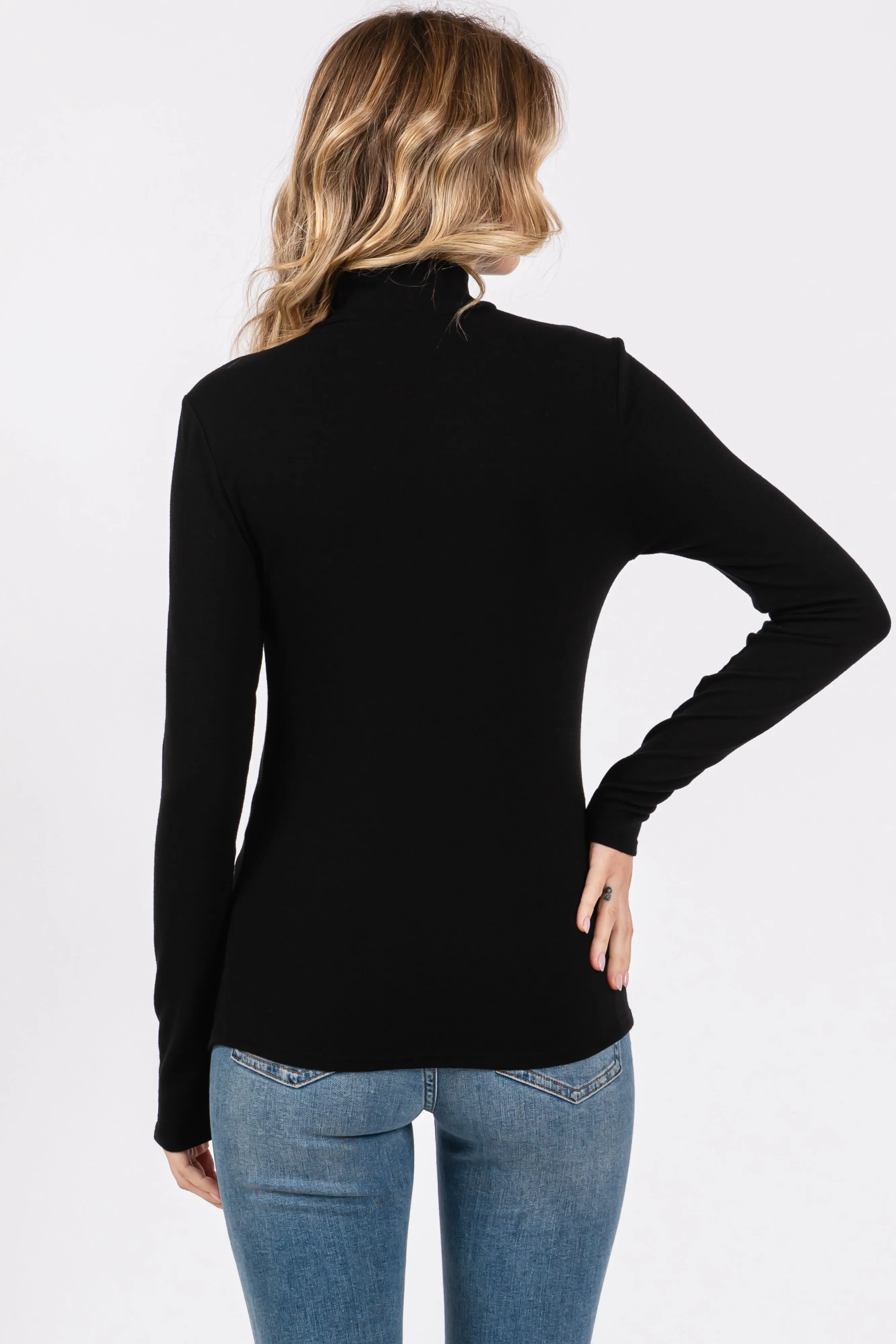 Black Soft Turtle Neck Top sold by Pinkblush product image thumbnail 3