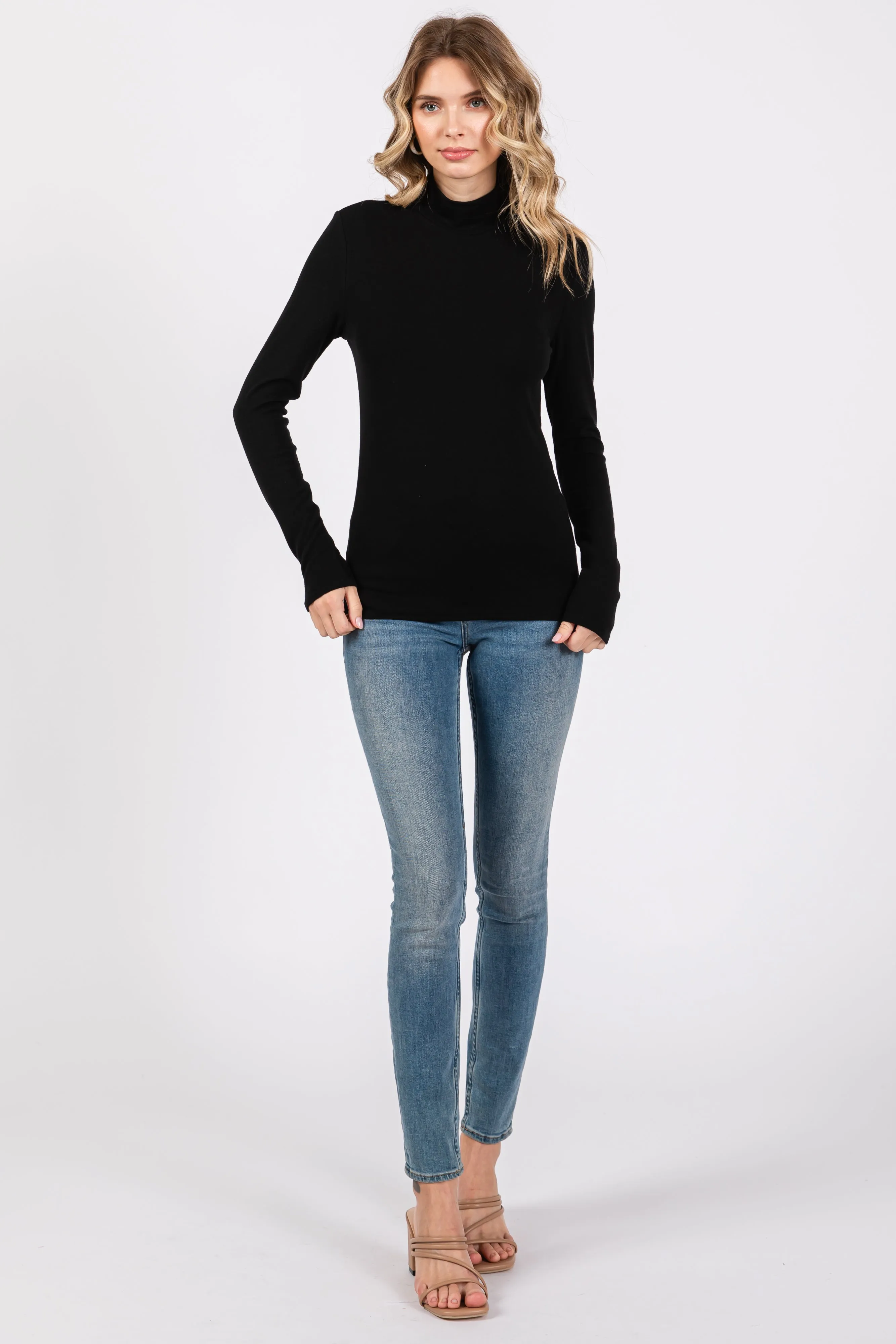 Black Soft Turtle Neck Top sold by Pinkblush product image thumbnail 4