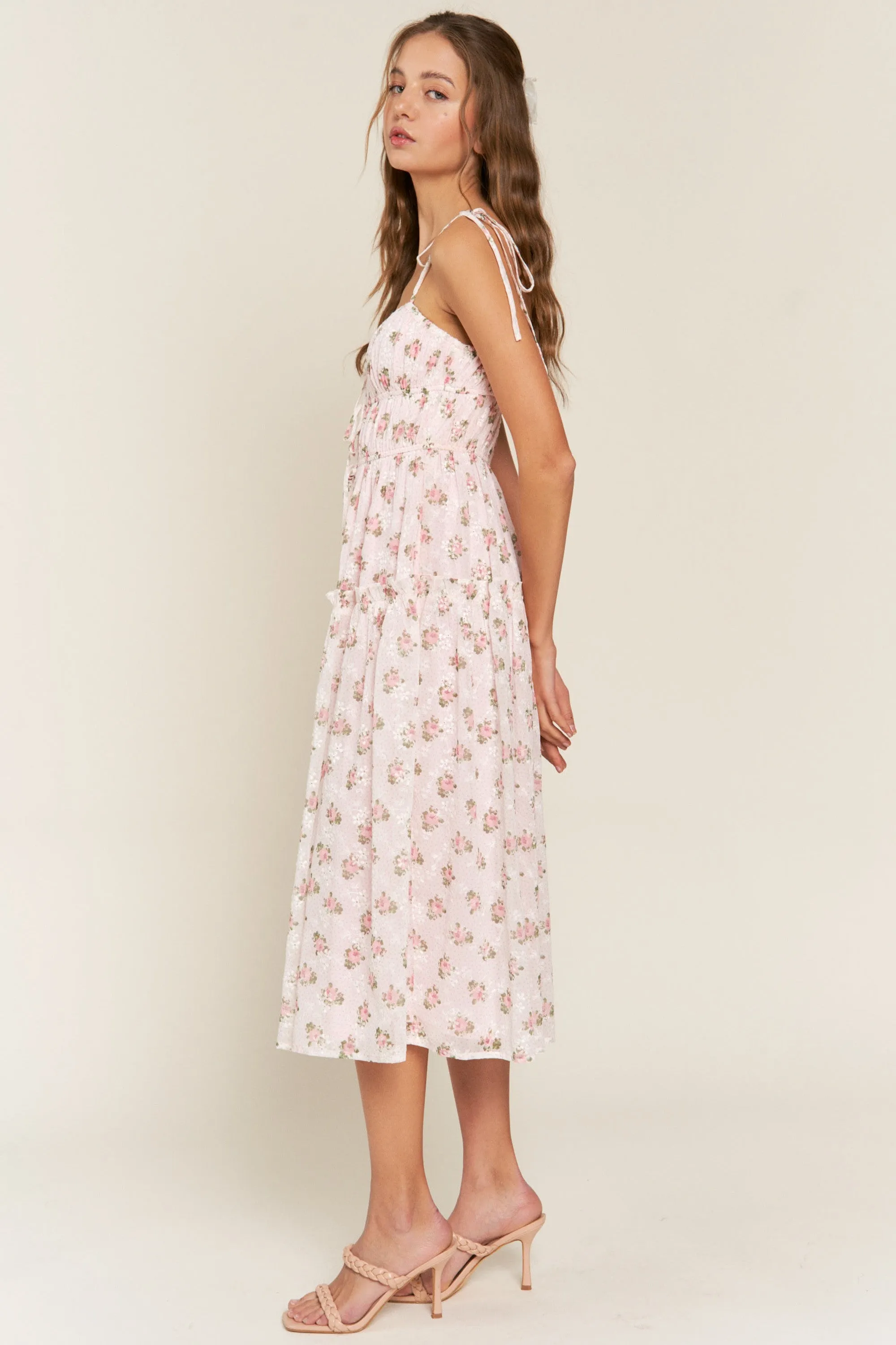 Pink Tie Strap Midi Dress sold by Pinkblush product image thumbnail 2