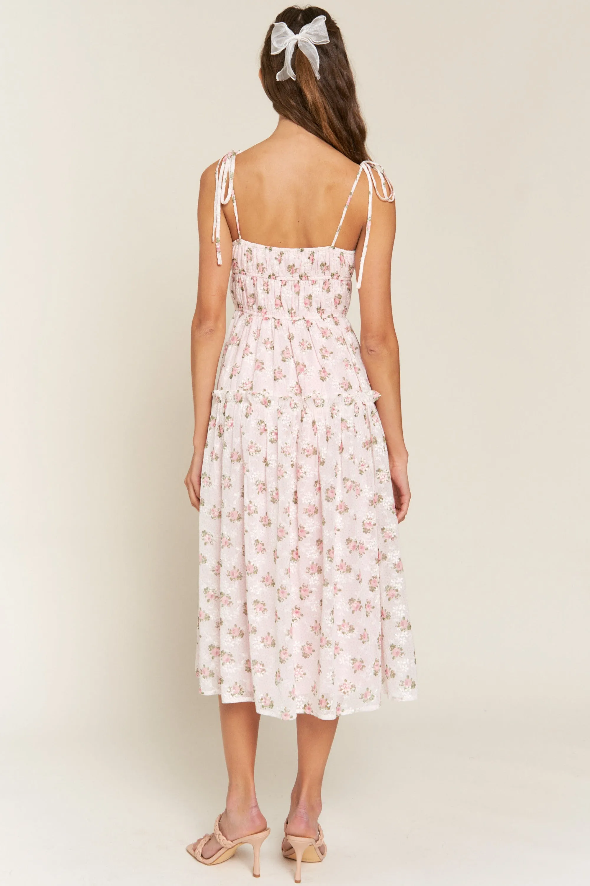 Pink Tie Strap Midi Dress sold by Pinkblush product image thumbnail 3