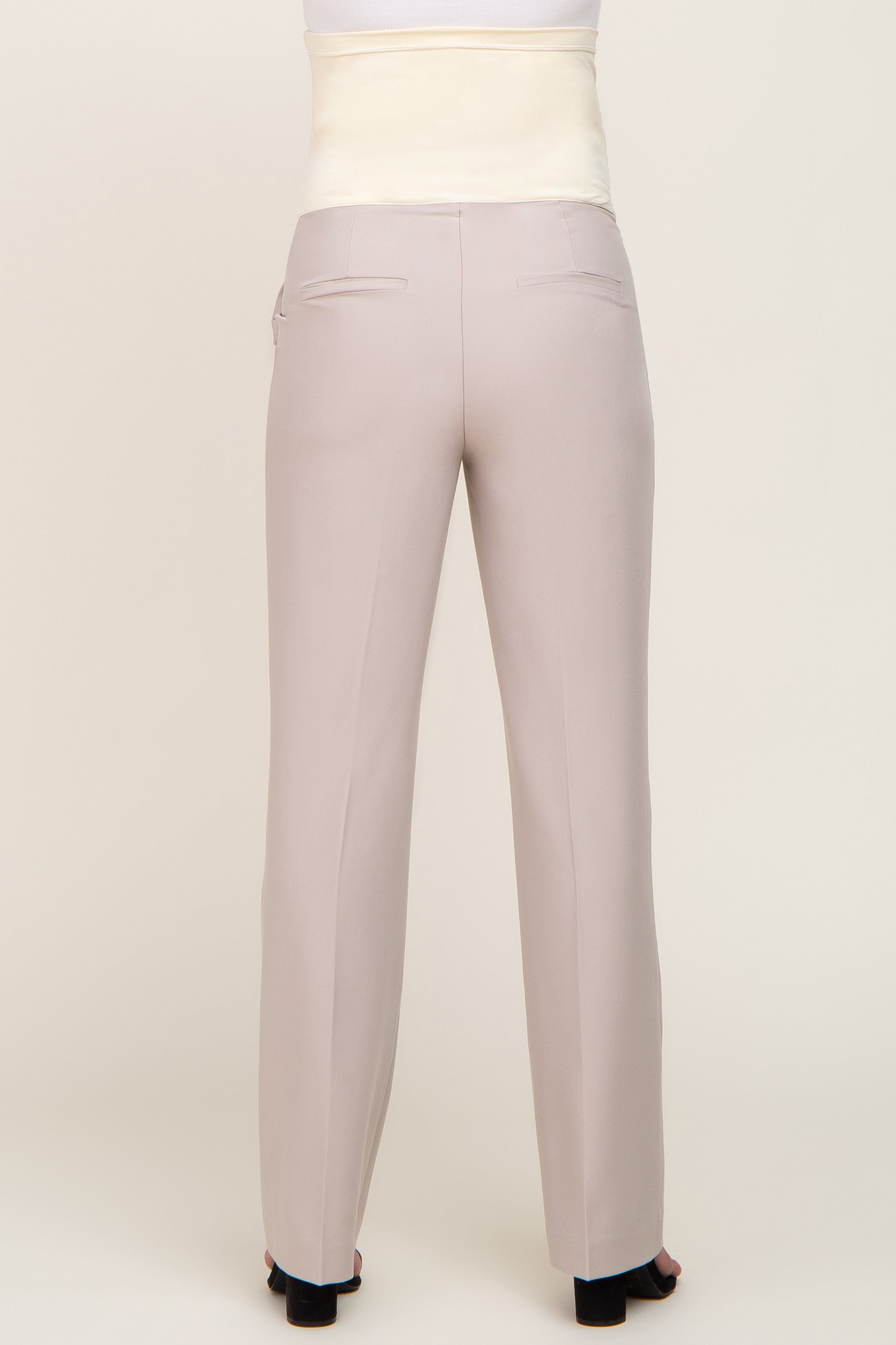 Beige Wide Leg Maternity Dress Pants sold by Pinkblush product image thumbnail 4