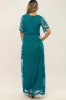 Teal Lace Mesh Overlay Maxi Dress sold by Pinkblush