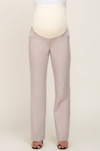 Beige Wide Leg Maternity Dress Pants sold by Pinkblush