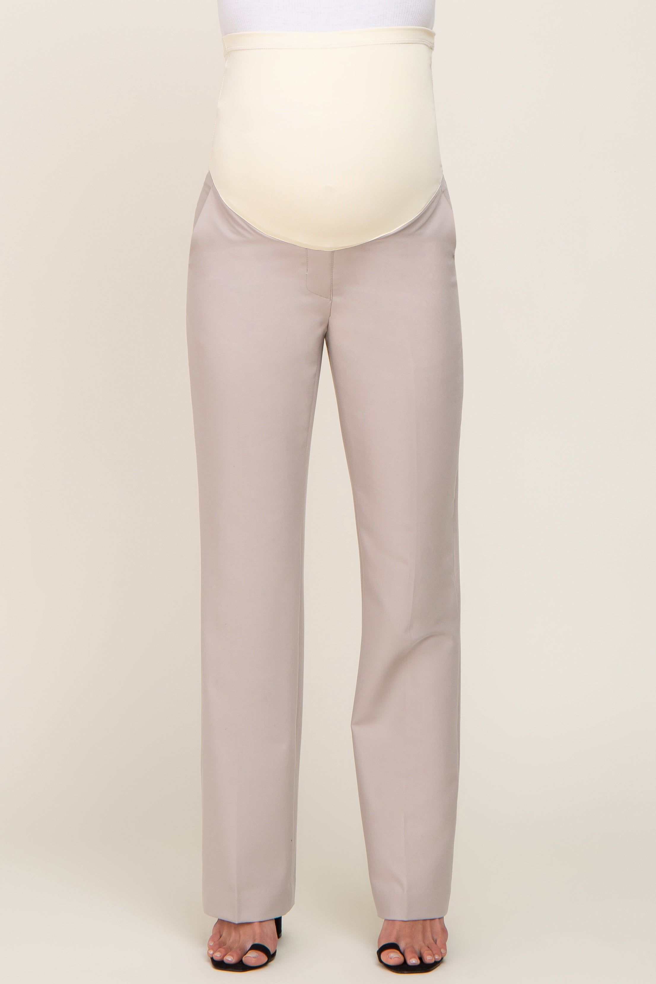 Beige Wide Leg Maternity Dress Pants sold by Pinkblush product image thumbnail 2