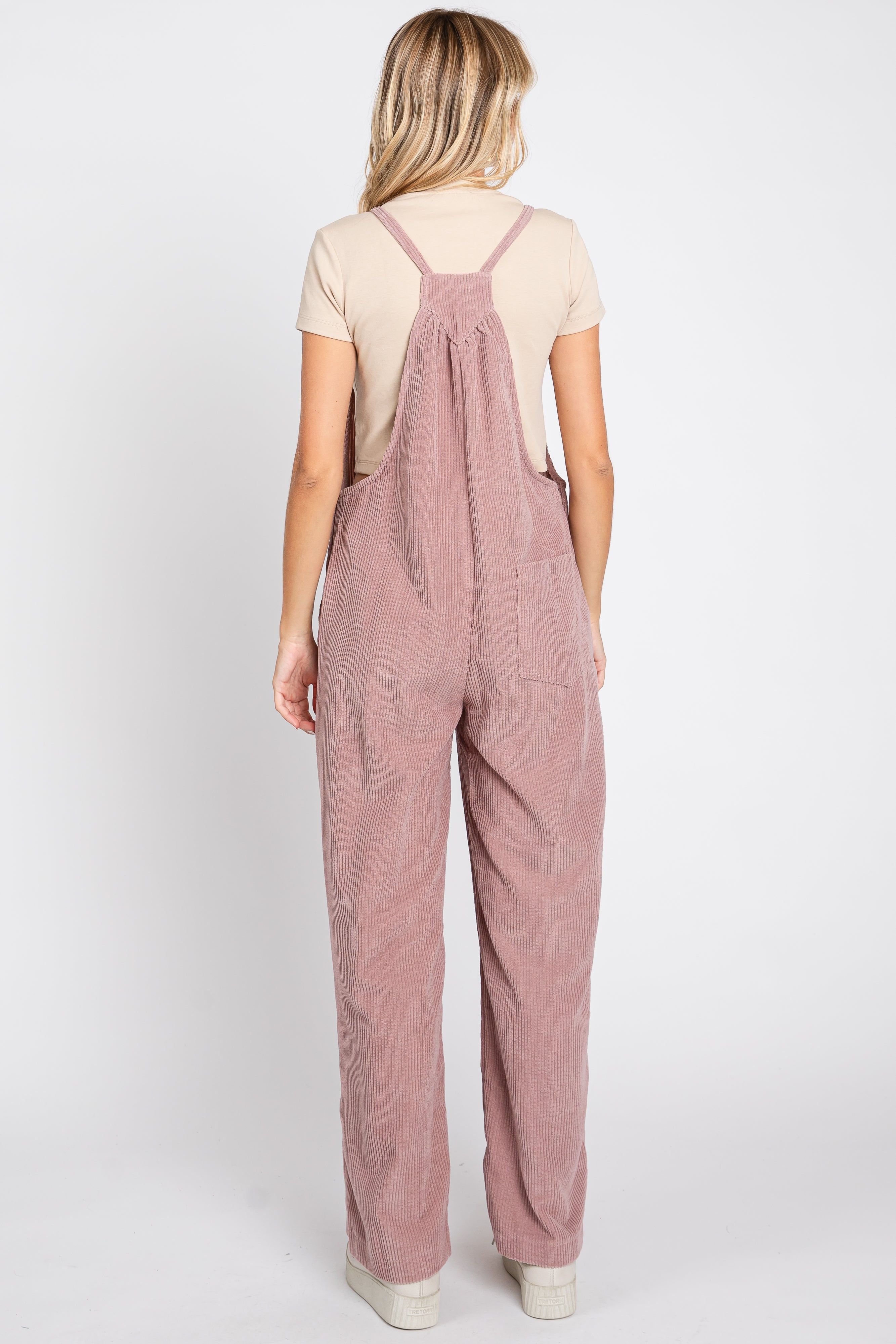 Mauve Corduroy Wide Leg Overalls sold by Pinkblush product image thumbnail 3