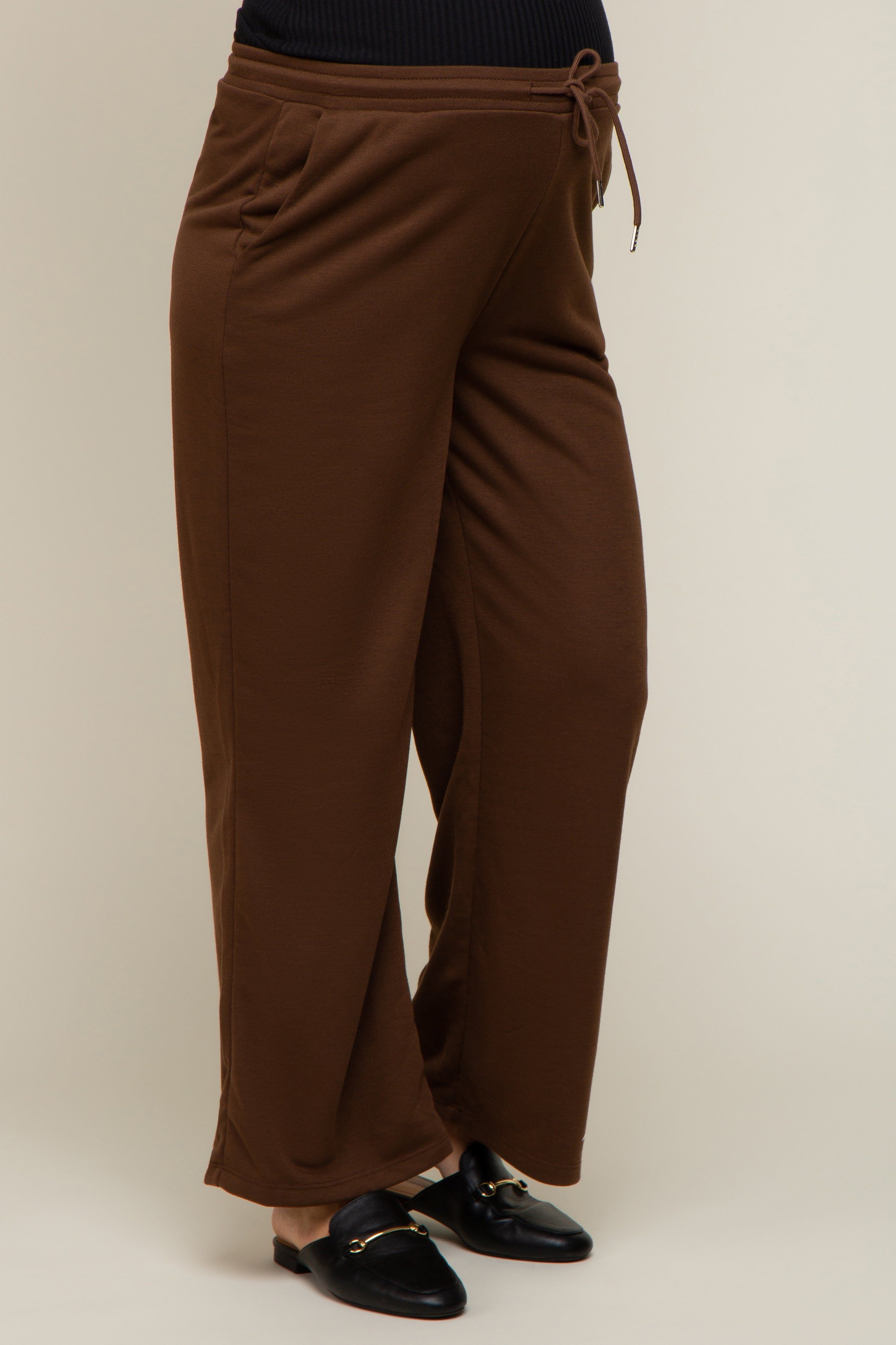 Brown Wide Leg Maternity Lounge Pants sold by Pinkblush product image thumbnail 3