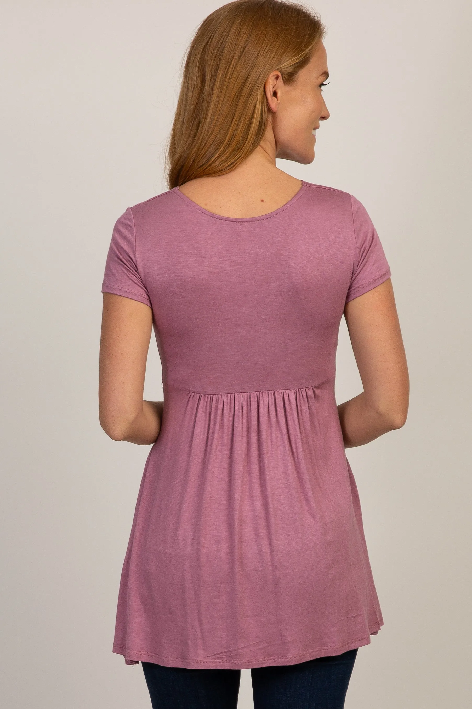 PinkBlush Mauve Draped Front Nursing Top sold by Pinkblush product image thumbnail 3
