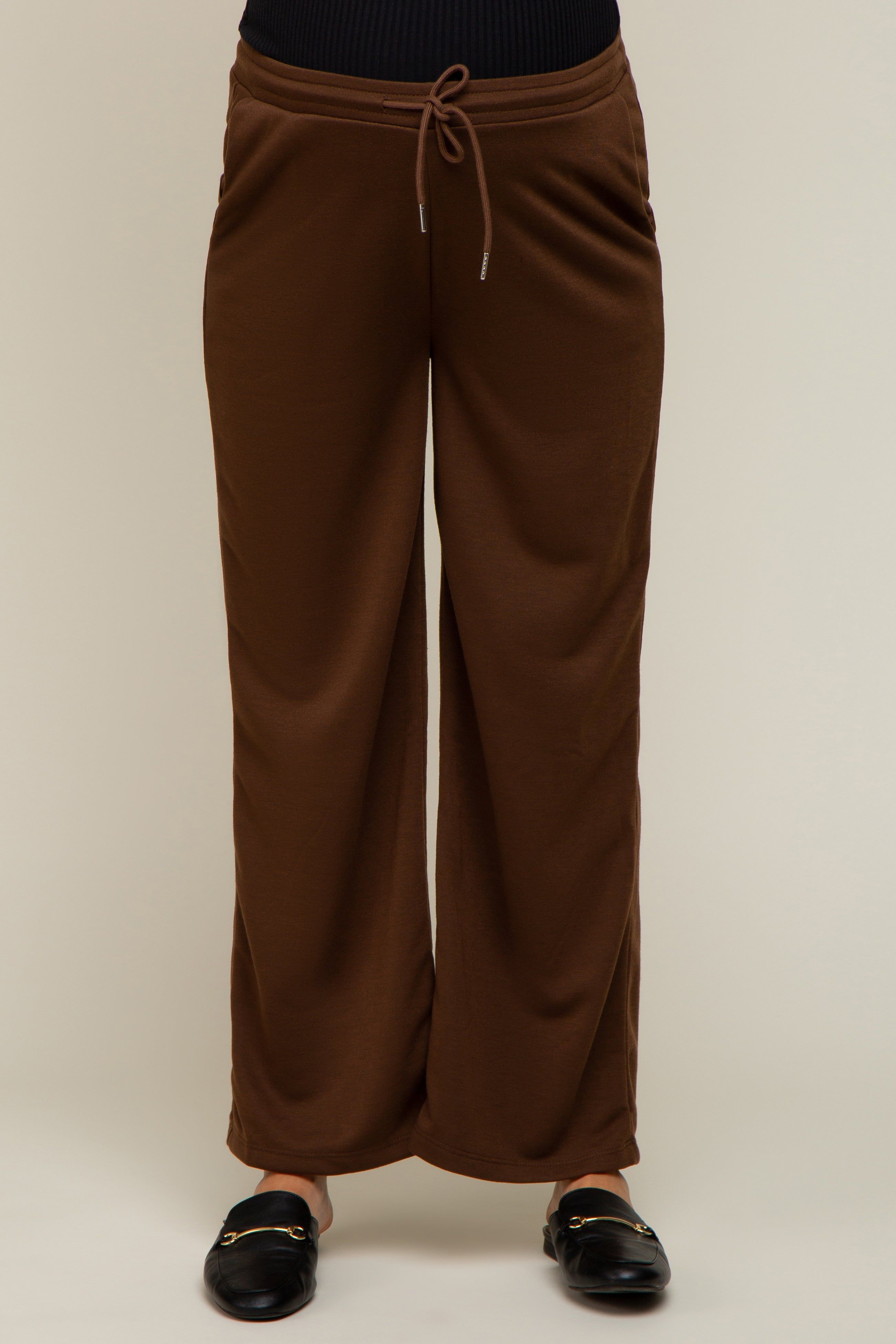 Brown Wide Leg Maternity Lounge Pants sold by Pinkblush product image thumbnail 2