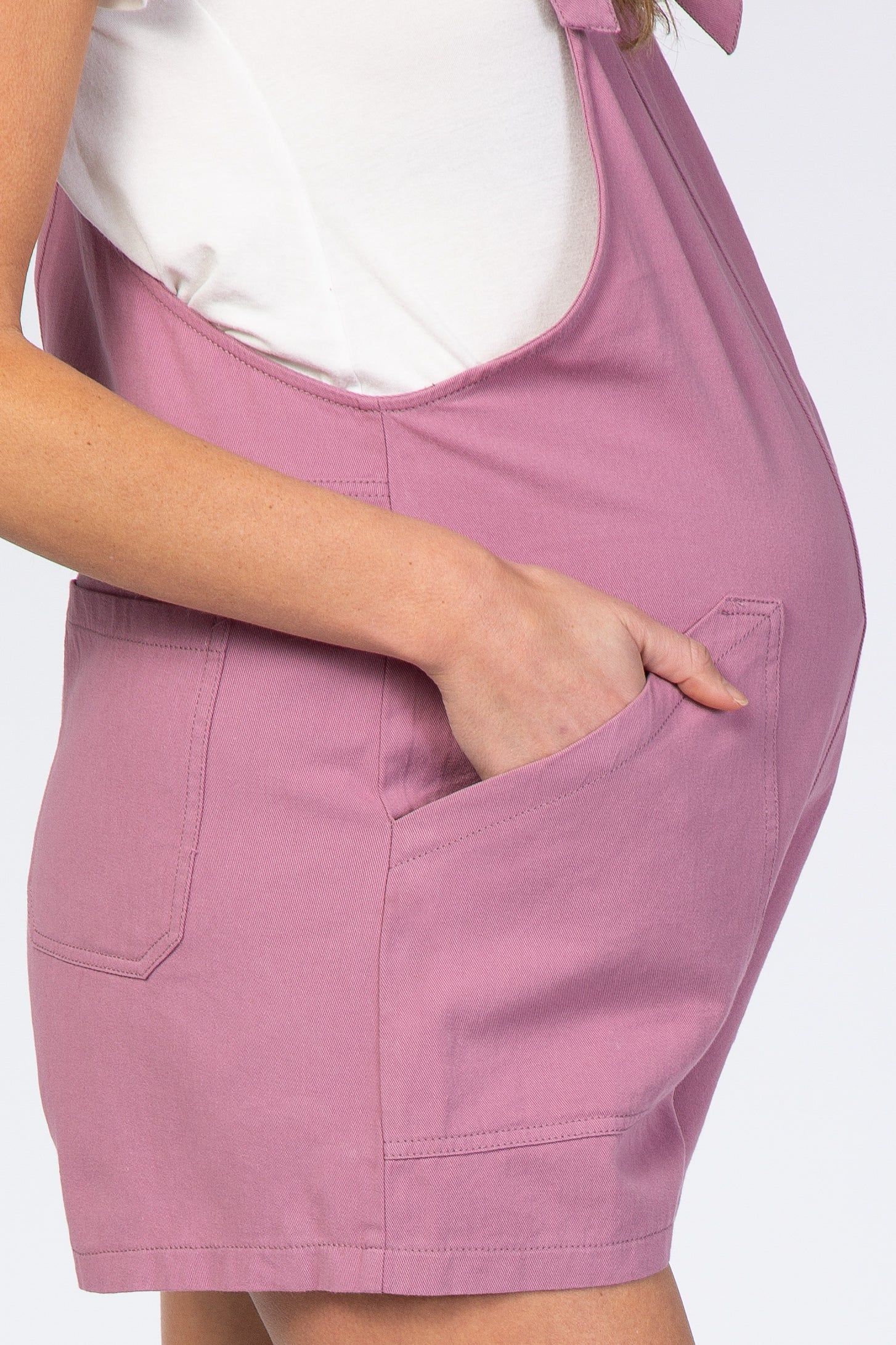 Lavender Tie Knot Maternity Short Overalls sold by Pinkblush product image thumbnail 5