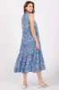 Teal Floral Ruffle Mock Neck Tiered Sleeveless Midi Dress sold by Pinkblush