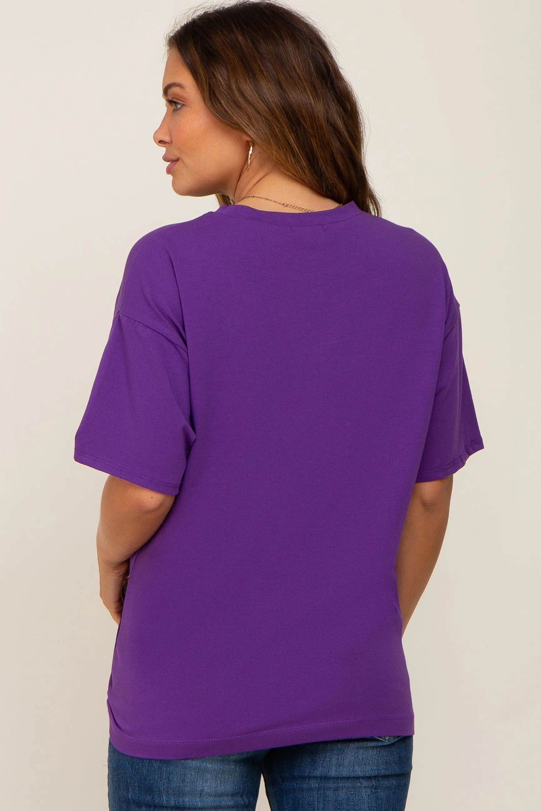 Purple Oversized Basic Maternity Tee sold by Pinkblush product image thumbnail 4
