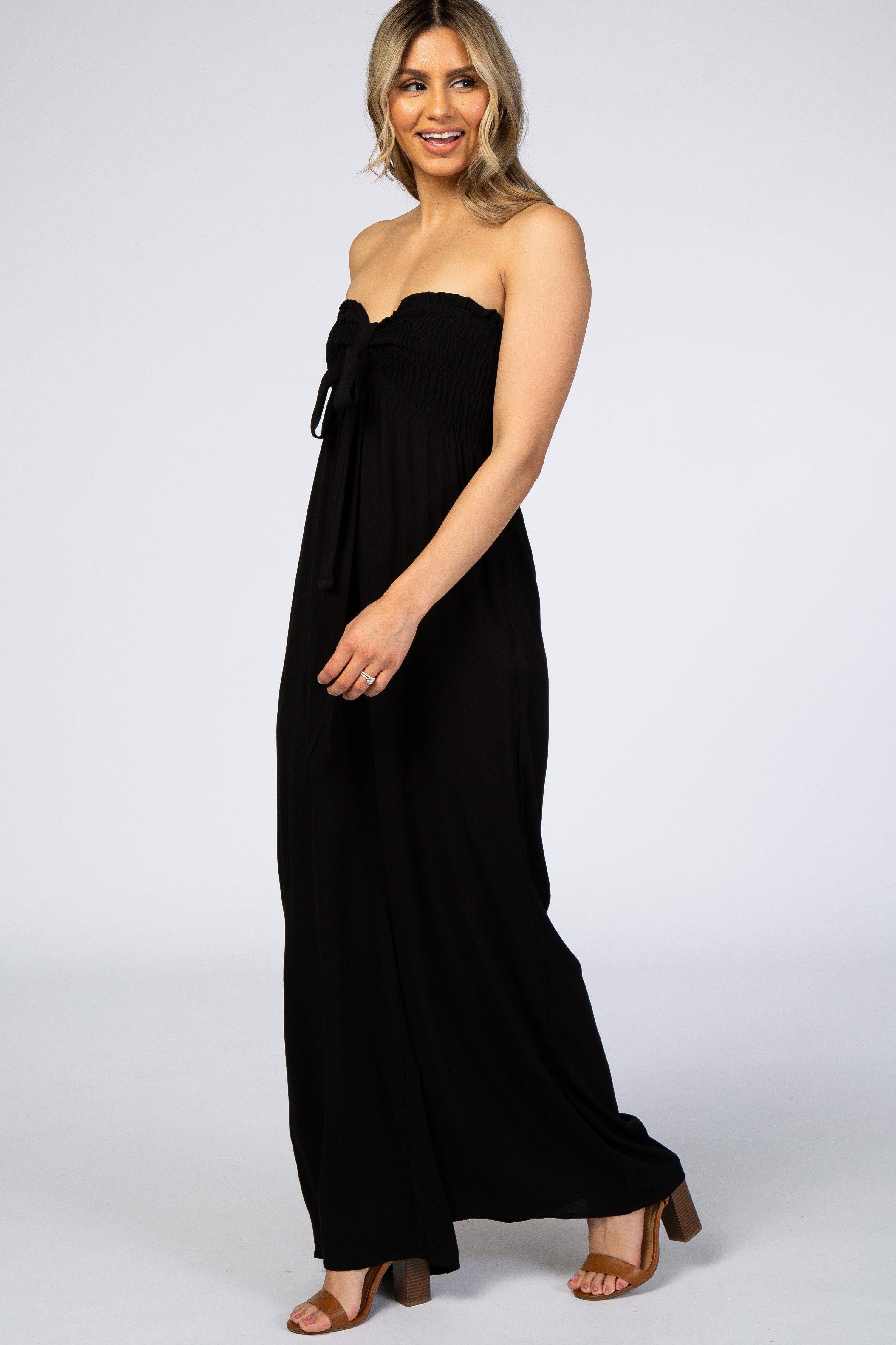 Black Sleeveless Wide Leg Jumpsuit sold by Pinkblush product image thumbnail 2