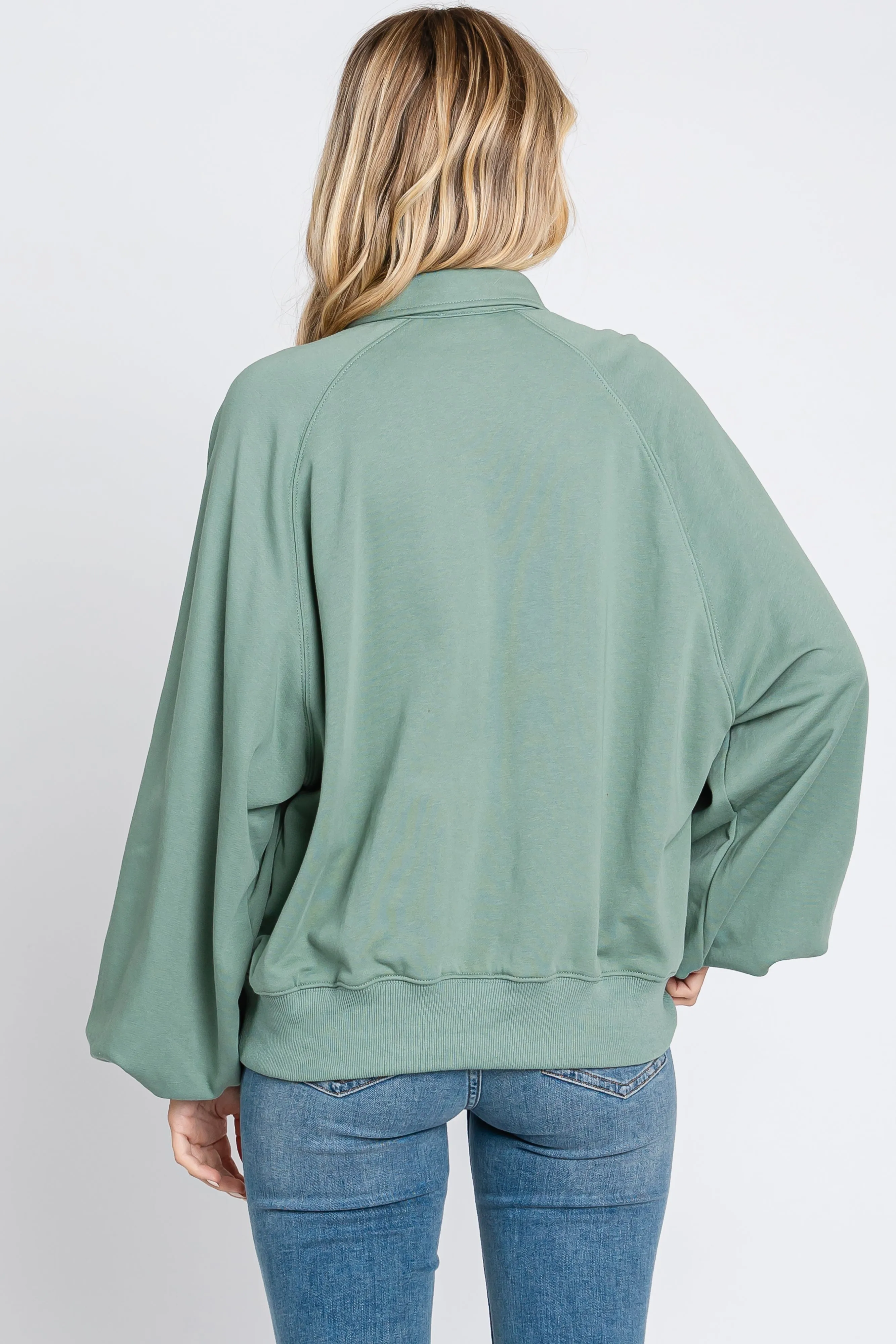 Sage Collared Button Pullover sold by Pinkblush product image thumbnail 3