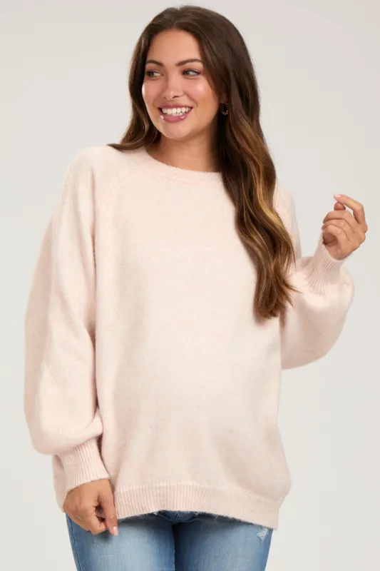 Light Pink Balloon Sleeve Maternity Sweater sold by Pinkblush