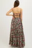 Brown Floral Sleeveless Tiered Maternity Maxi Dress sold by Pinkblush