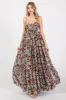 Brown Floral Sleeveless Tiered Maternity Maxi Dress sold by Pinkblush