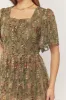Olive Floral Embroidered Mesh Overlay Midi Dress sold by Pinkblush