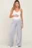 Heather Grey Wide Leg Fray Hem Maternity Sweatpants sold by Pinkblush