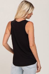 Black Scoop Neck Tank Top sold by Pinkblush