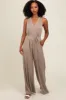 Mocha Racerback Wide Leg Jumpsuit sold by Pinkblush