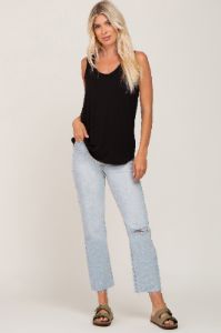 Black Scoop Neck Tank Top sold by Pinkblush