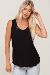 Black Scoop Neck Tank Top sold by Pinkblush