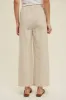 Taupe Striped Linen Slit Hem Pants sold by Pinkblush