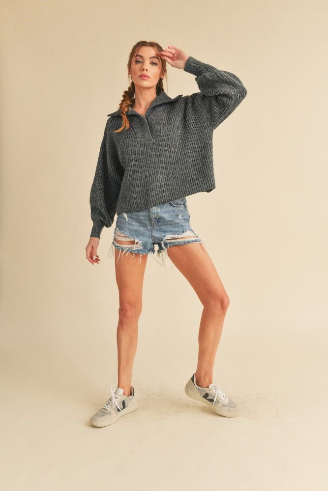 Charcoal Pullover Sweater sold by Pinkblush product image thumbnail 4