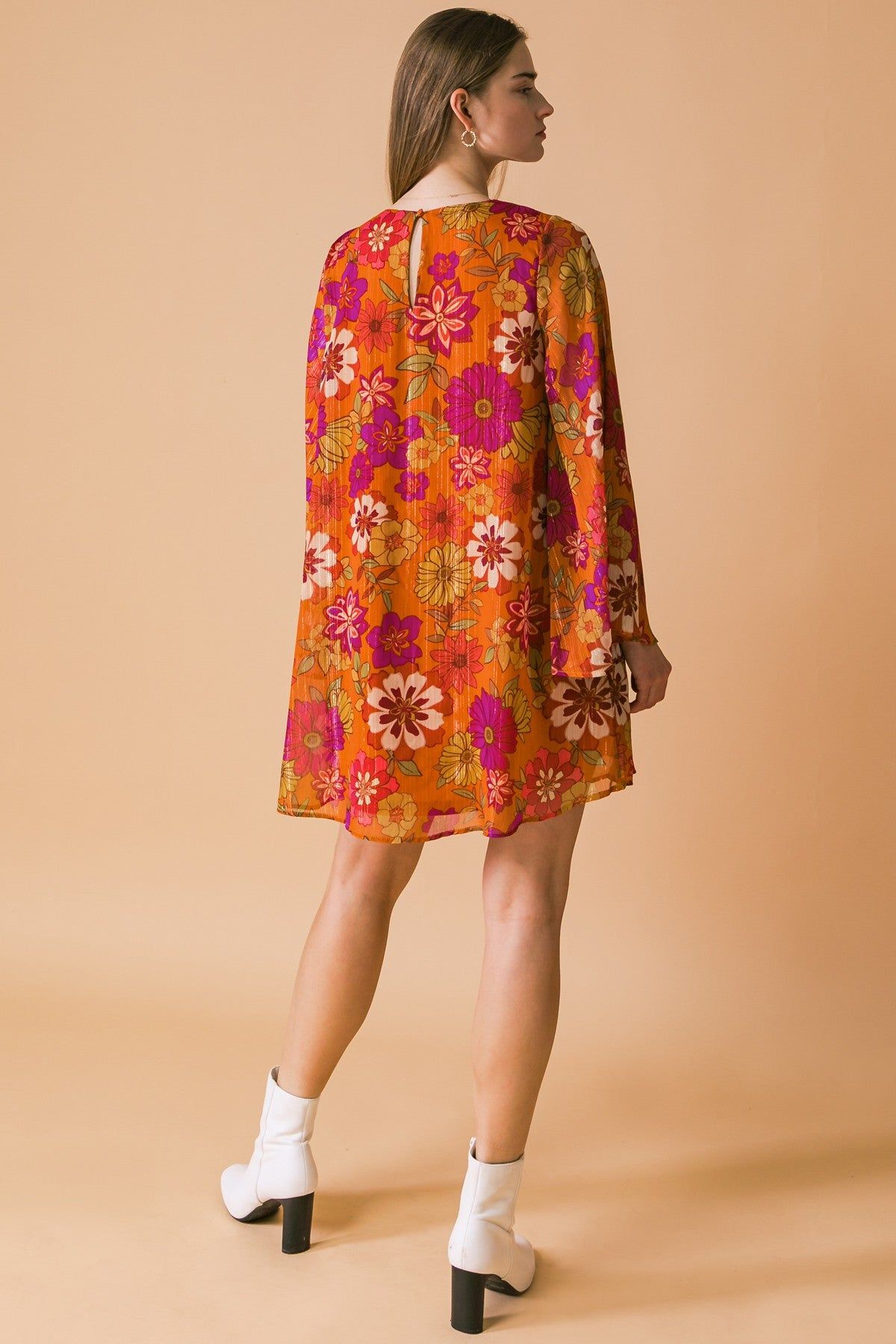 Rust Floral Shift Dress sold by Pinkblush product image thumbnail 3