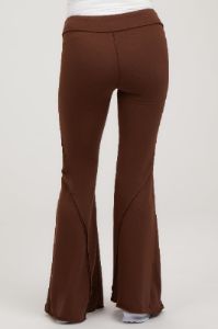 Brown Terry Flare Maternity Lounge Pants sold by Pinkblush