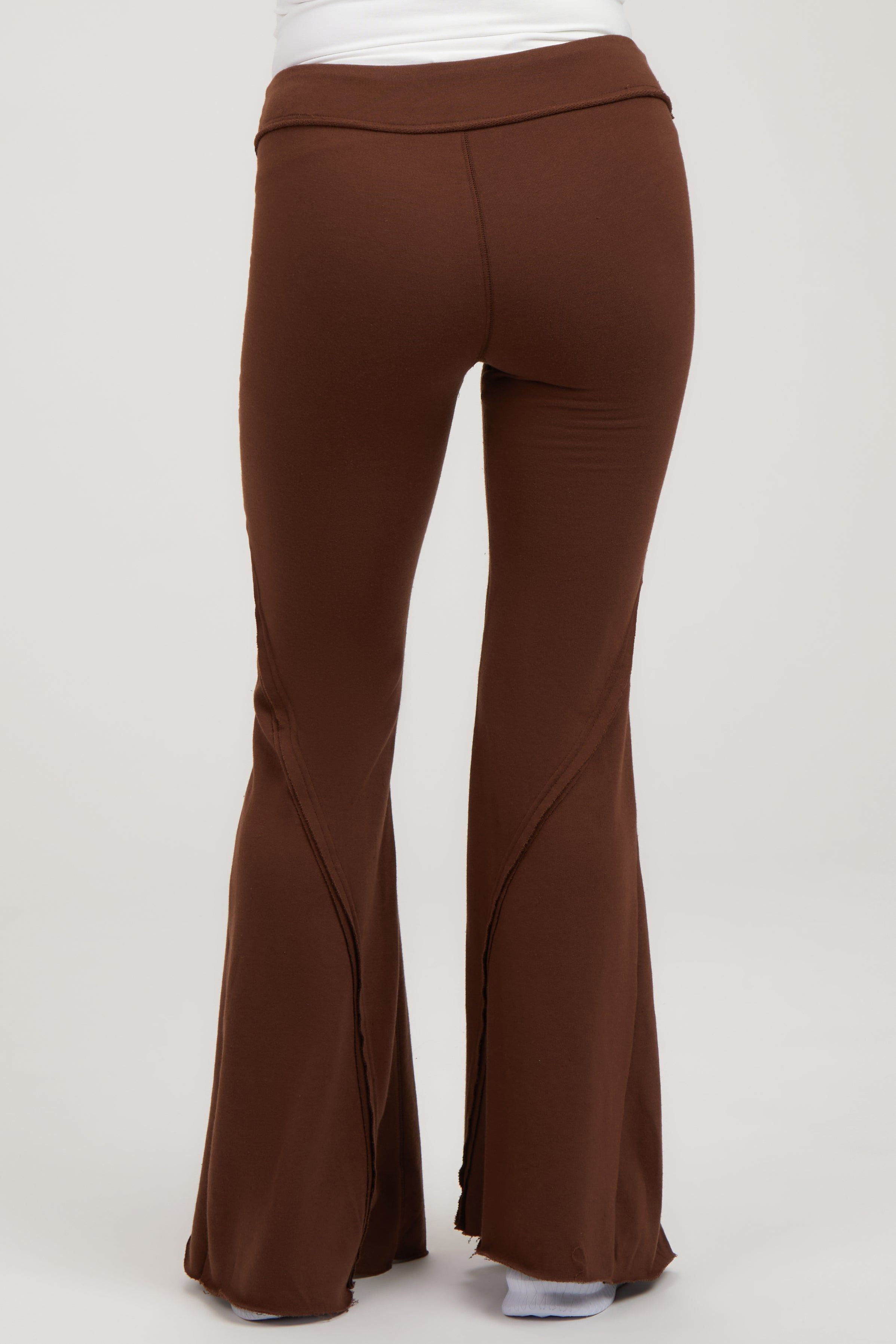 Brown Terry Flare Maternity Lounge Pants sold by Pinkblush product image thumbnail 4