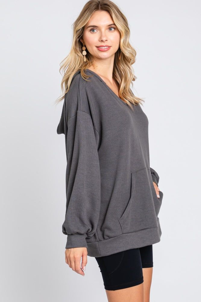 Charcoal Front Pocket Hoodie sold by Pinkblush product image thumbnail 2